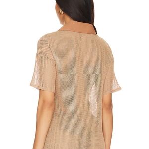 SNDYS Elegant Tan Mesh Women Top